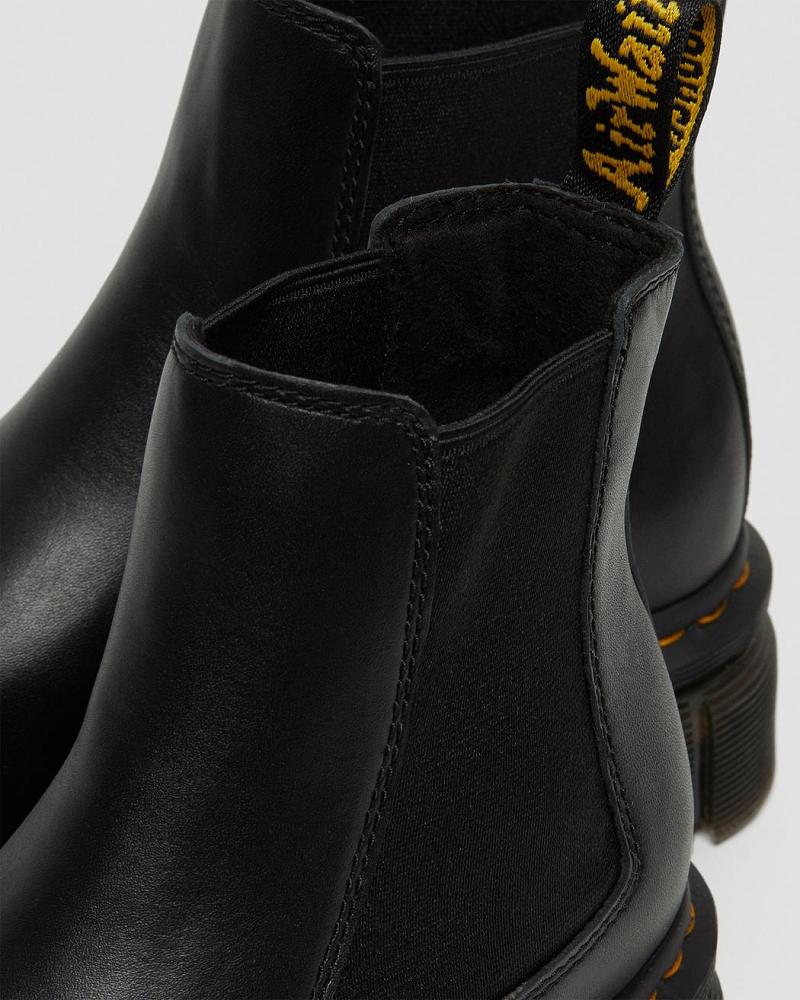 Men's Dr Martens Audrick Nappa Leather Platform Chelsea Boots Black | AU 493FDN